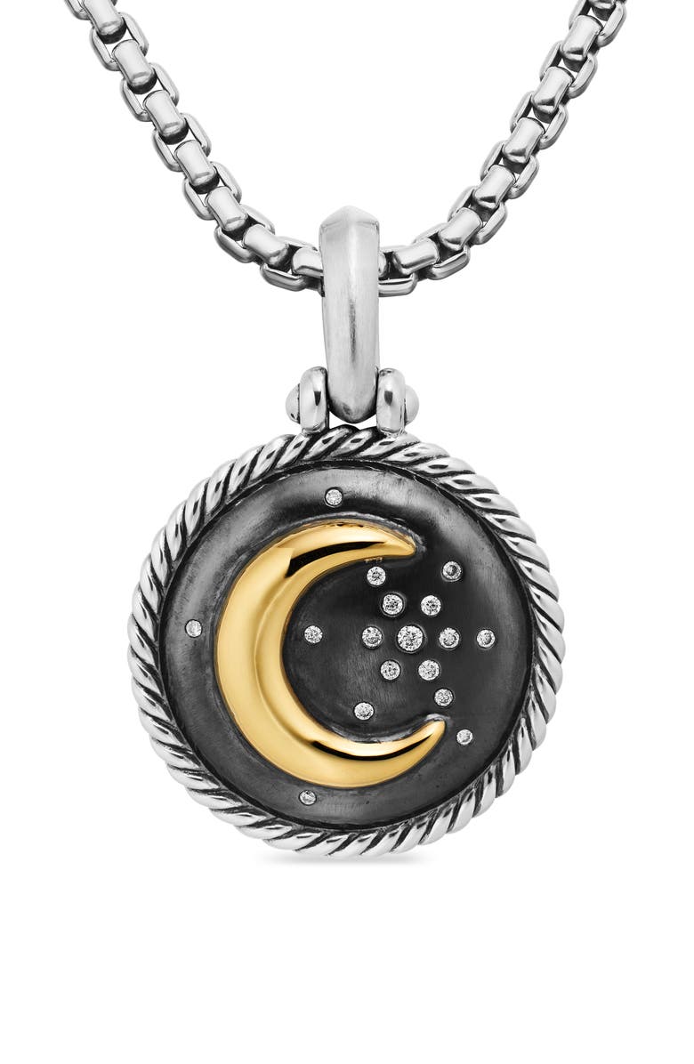 David Yurman Moon & Star Amulet with Diamonds & 18K Gold, Alternate, color,