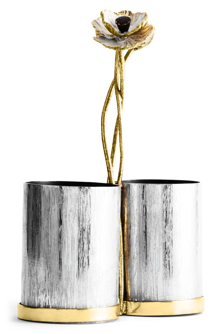 Anemone Cutlery Caddy, Alternate, color, SILVER/ GOLD