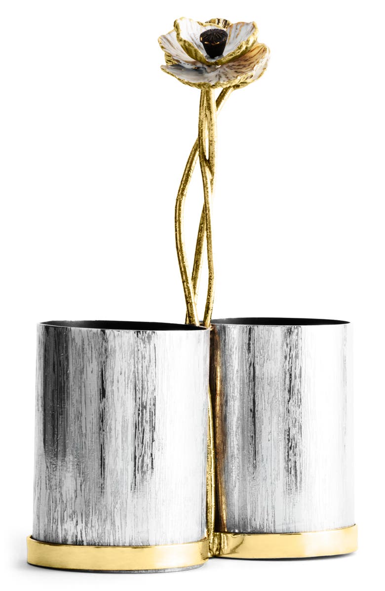 Michael Aram Anemone Cutlery Caddy, Alternate, color, Silver/ Gold