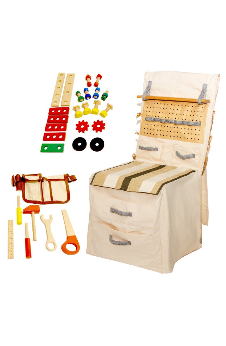 Salus Brands Popohver Pretend Play Builder Play Set Innovative Canvas Design Chair Cover, Main, color, Multicolored