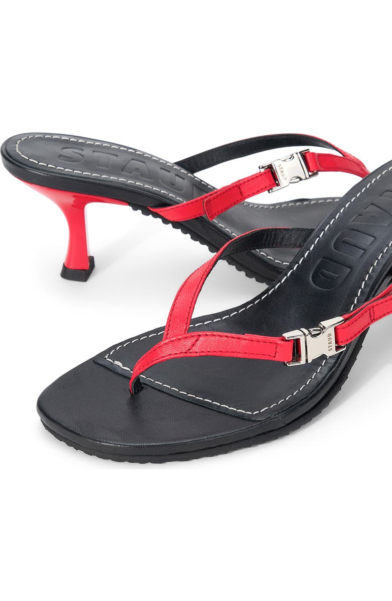 STAUD Flynn Kitten Heel Flip Flop, Alternate, color, Black Red Rose
