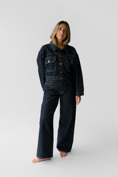 Nelle Atelier The Miri Petite Cropped Denim Jacket