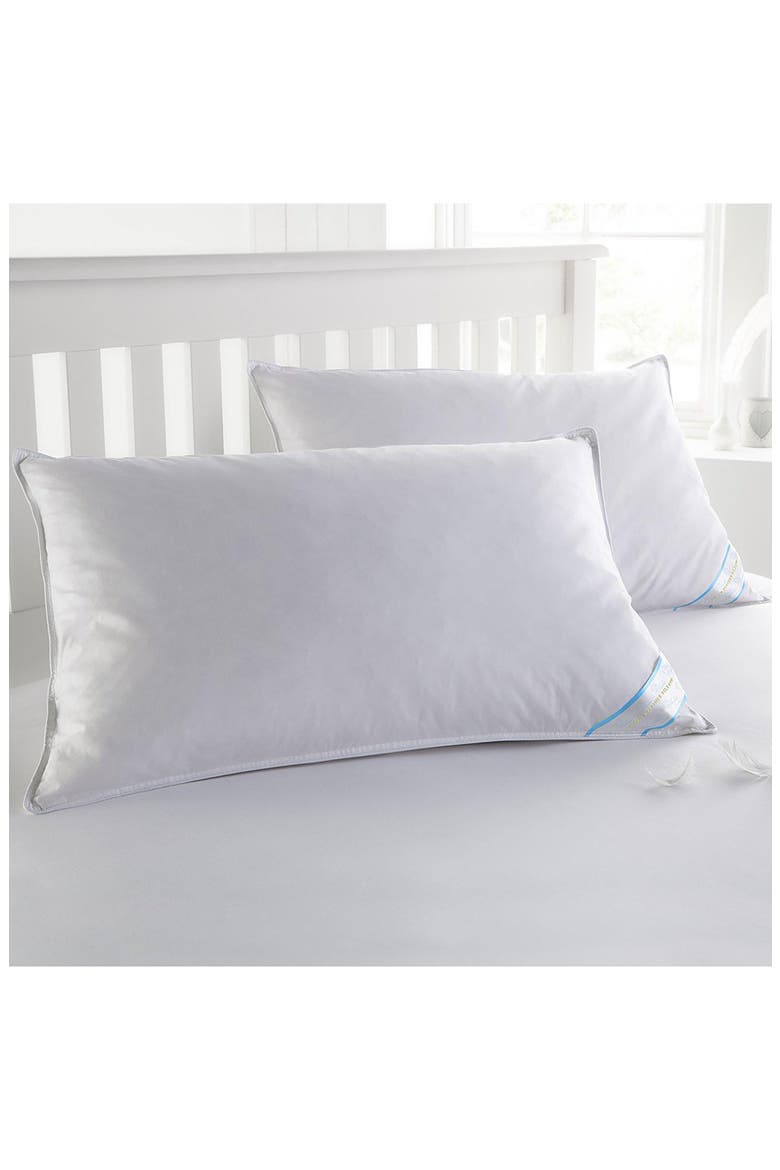 Set of 2 Feather Fill Cotton Bed Pillows, Alternate, color, NATURAL