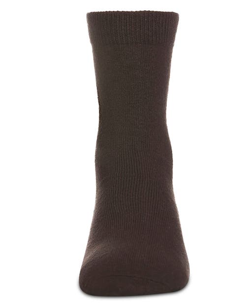 Memoi Kids' Basic Cotton Blend Crew Socks In Brown