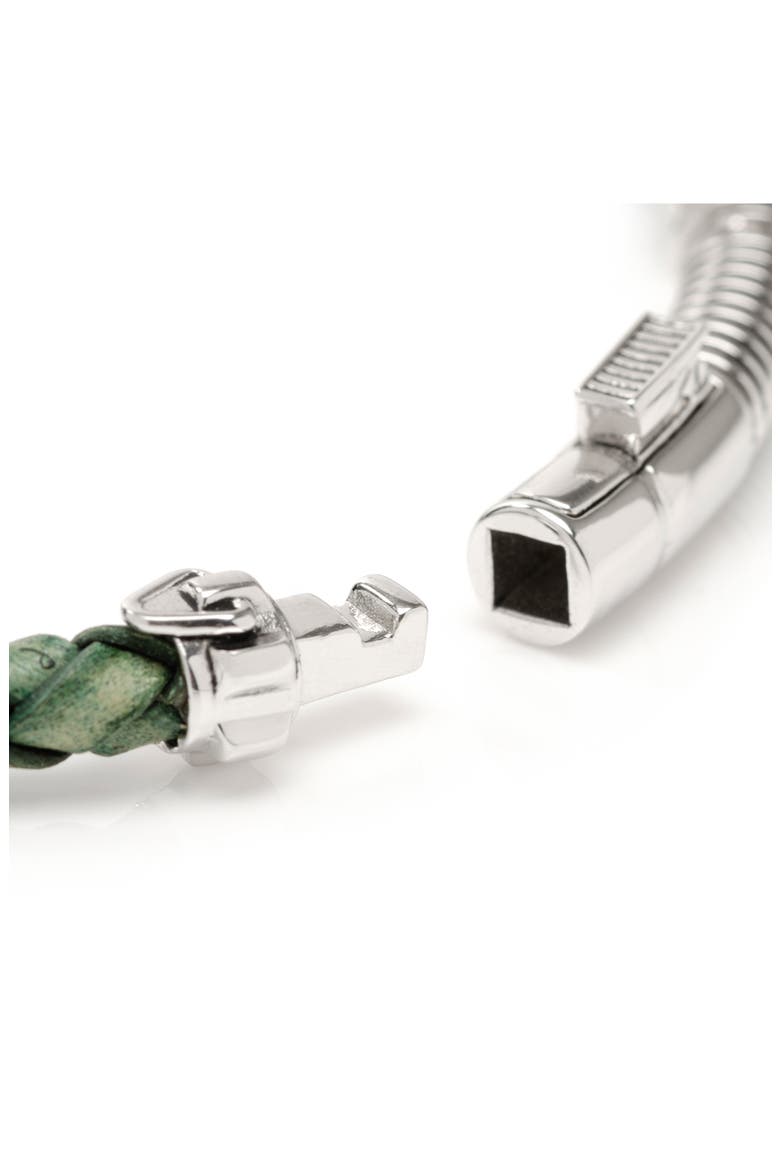 Men's Luke Skywalker Lightsaber Braided Leather Bracelet, Alternate, color, GREEN