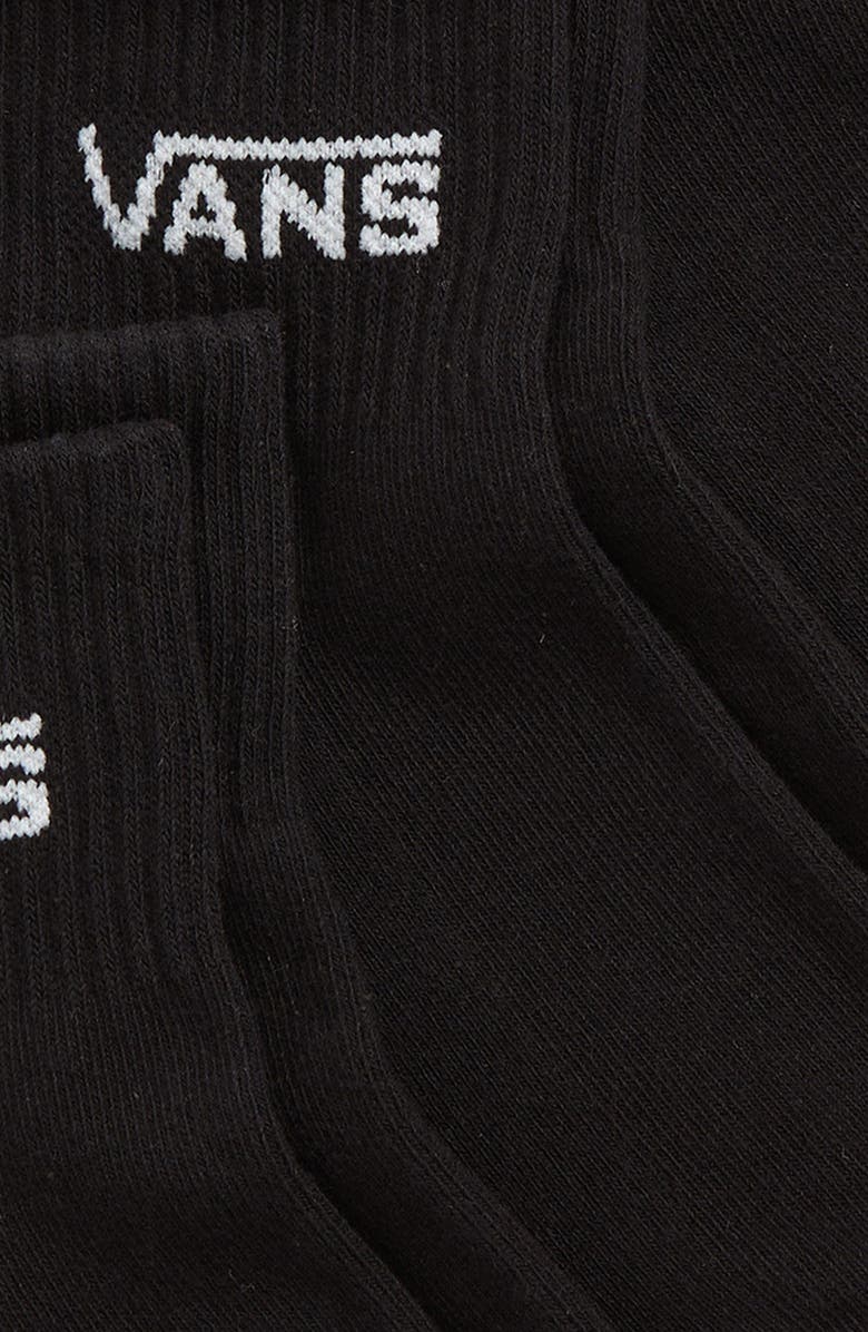 Vans Kids' 3-Pack Classic Quarter Crew Socks, Alternate, color, Black