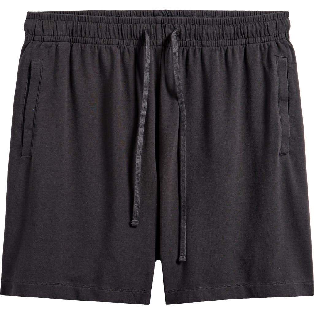 Skims Stretch Cotton Blend Jersey Lounge Shorts In Ash