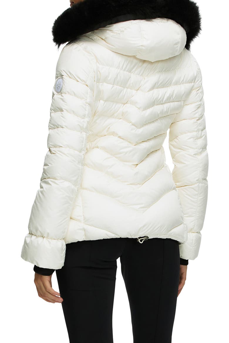 Apres-Ski Chevron Parka with Detachable Toscana Lamb Hood Trim, Alternate, color, Ivory/Black