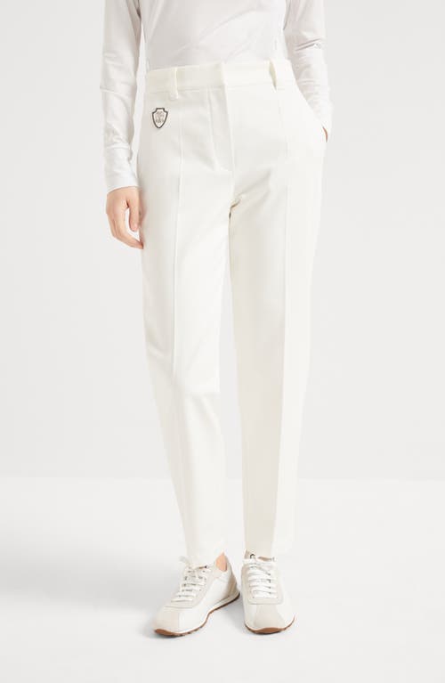 Brunello Cucinelli Stretch-cotton Cover Cigarette Trousers In White
