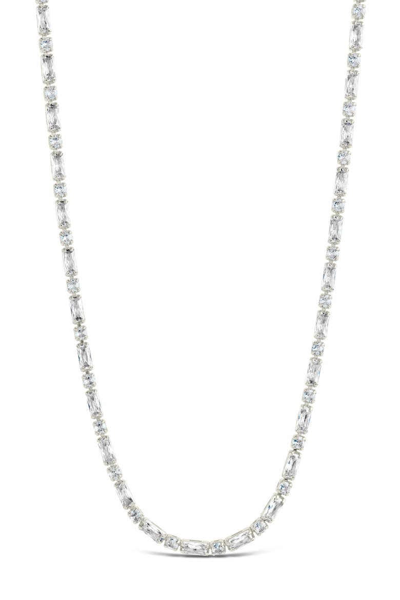 Georgia Cubic Zirconia Tennis Necklace, Alternate, color, SILVER