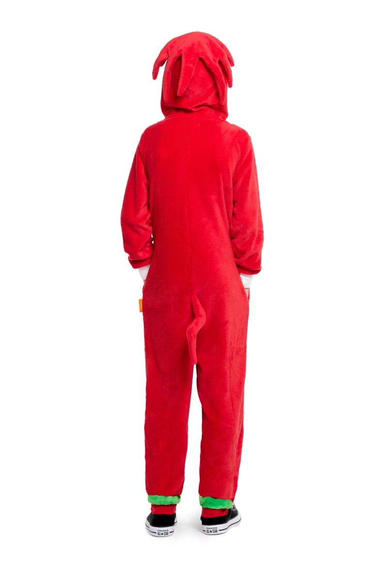 Kids' Sonic the Hedgehog® One-Piece Hooded Jumpsuit, Alternate, color, RED