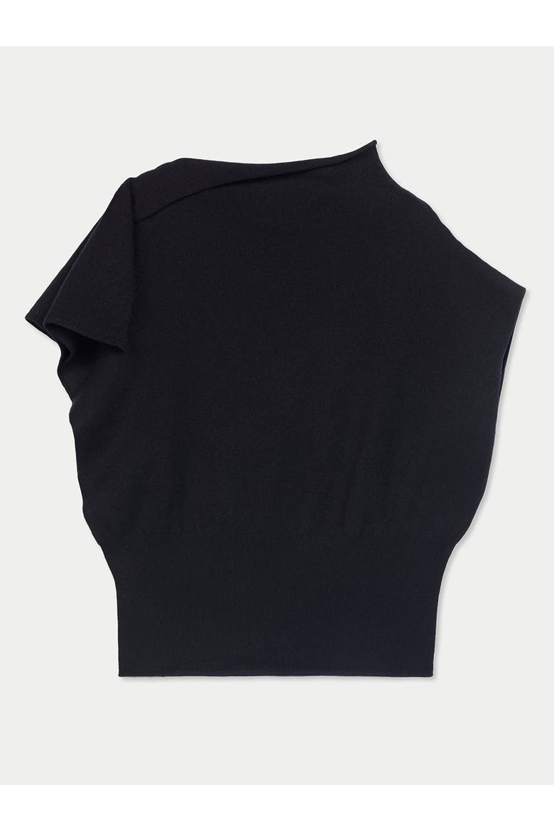 Cashmere Asymmetrical Top, Main, color, black