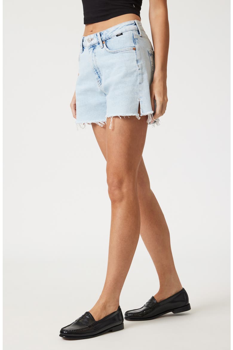 Heidi High Waist Relaxed Denim Cutoff Shorts, Alternate, color, BLEACHED