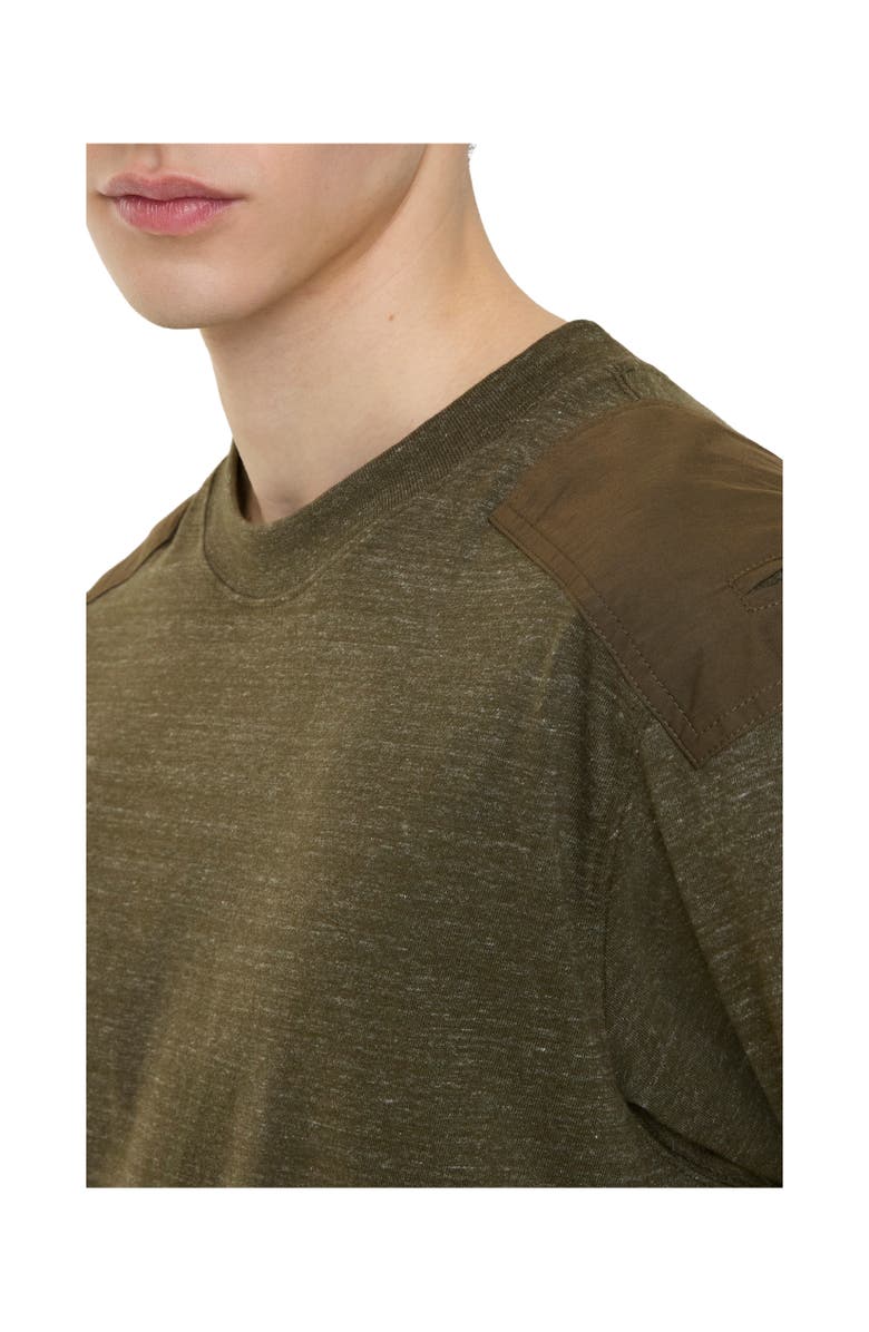 Burberry Landscape Label Cotton T-shirt, Alternate, color, Thorn Green Melange