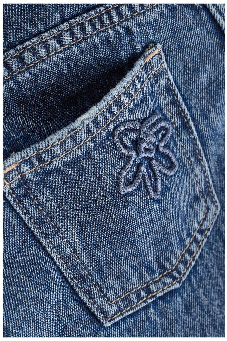 Kids' Floral Appliqué Jeans, Alternate, color, BLUE