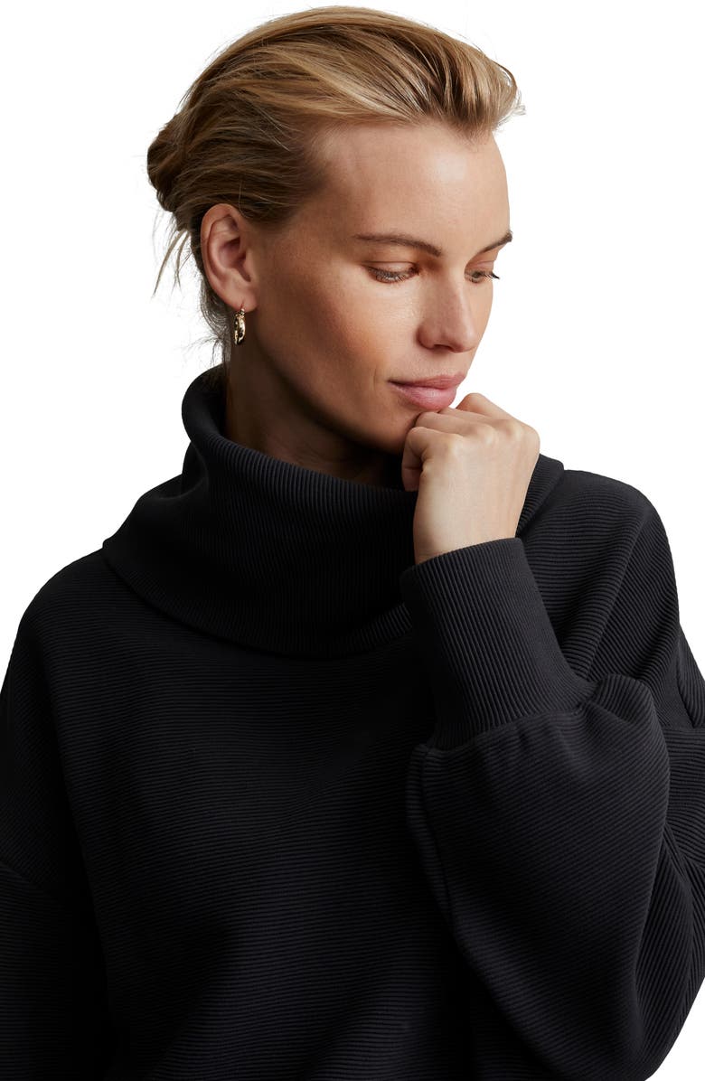 Varley Milton Cowl Neck Sweatshirt, Alternate, color, Black