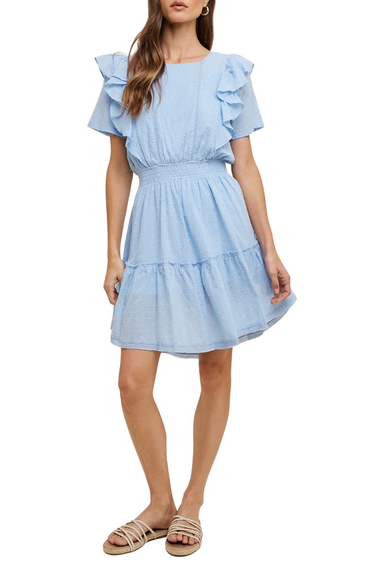 Swiss Dot Minidress, Main, color, SKY