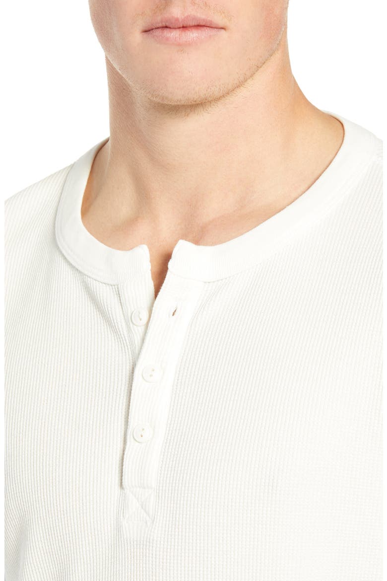 Slim Fit Long Sleeve Waffle Knit Henley, Alternate, color, OFF WHITE
