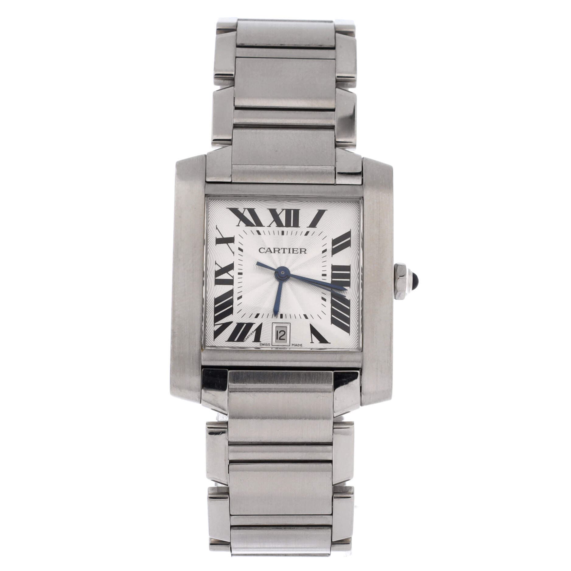 Tank Francaise Automatic Watch Stainless Steel 28, Main, color, Metallic Silver