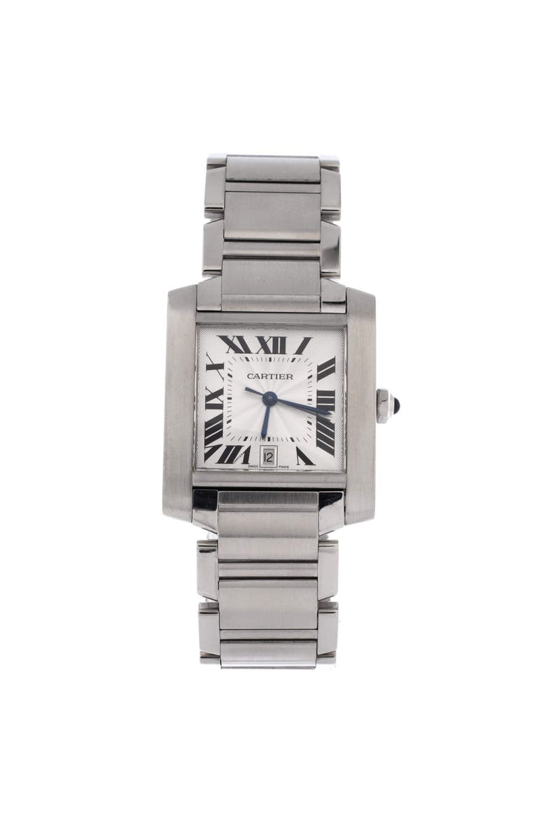 Tank Francaise Automatic Watch Stainless Steel 28, Main, color, Metallic Silver