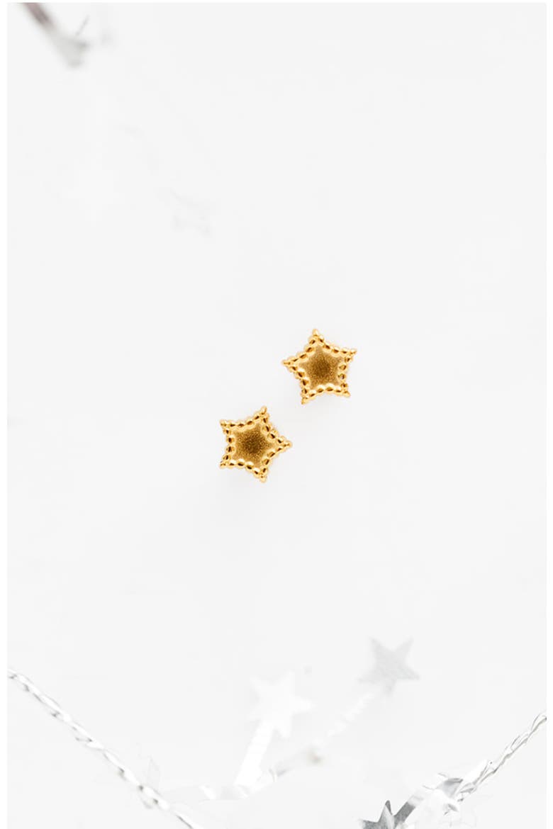 Beaded Star Earring, Alternate, color, Gold