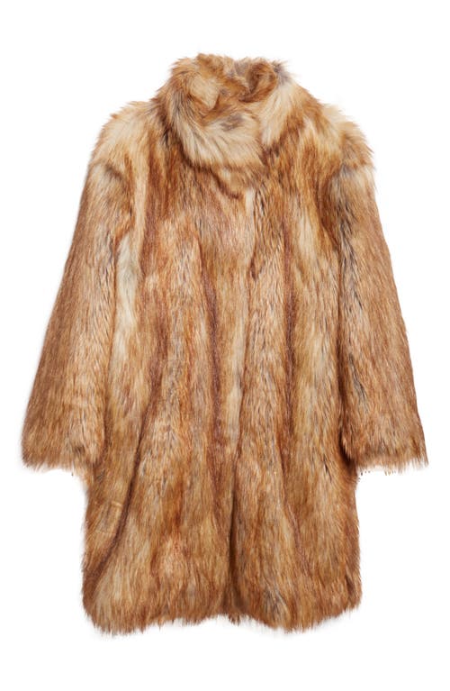 Akris Punto Coat Faux Fox Stand Up Colla In Brown