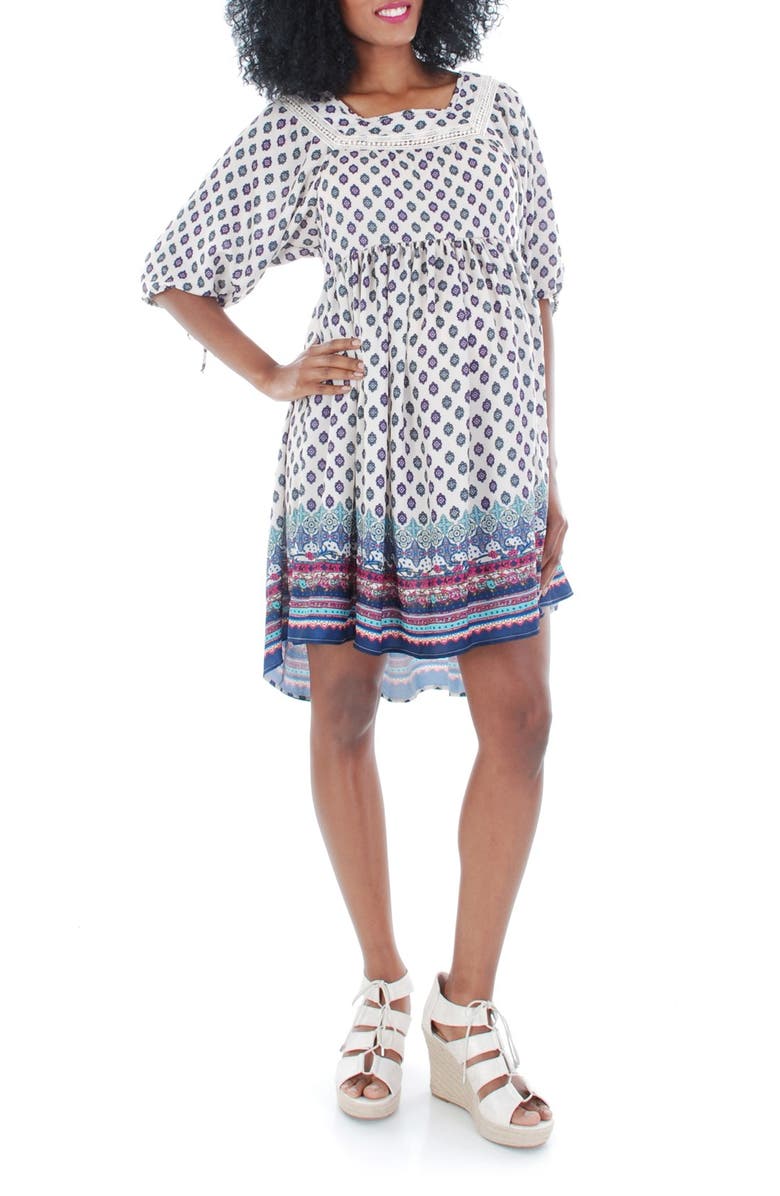 Everly Grey 'Willow' Print Maternity Babydoll Dress, Main, color, 