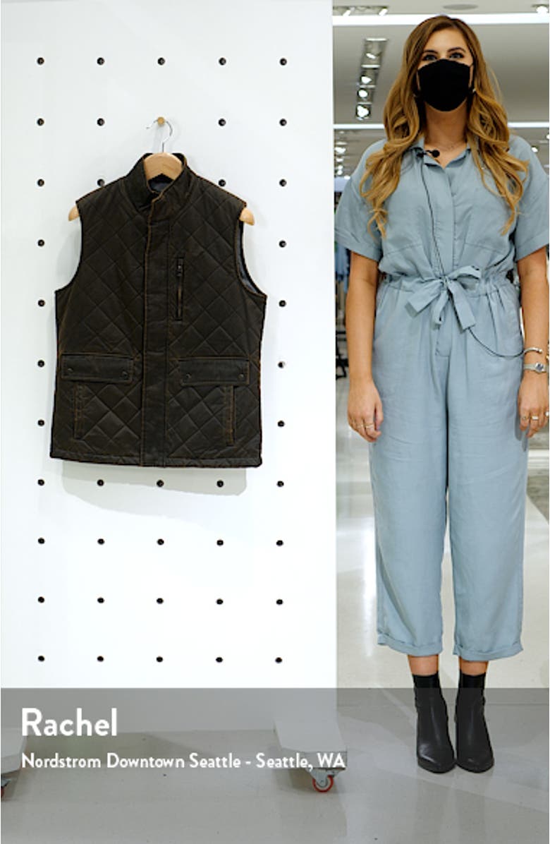 Antiqued Cotton Blend Quilted Vest, sales video thumbnail