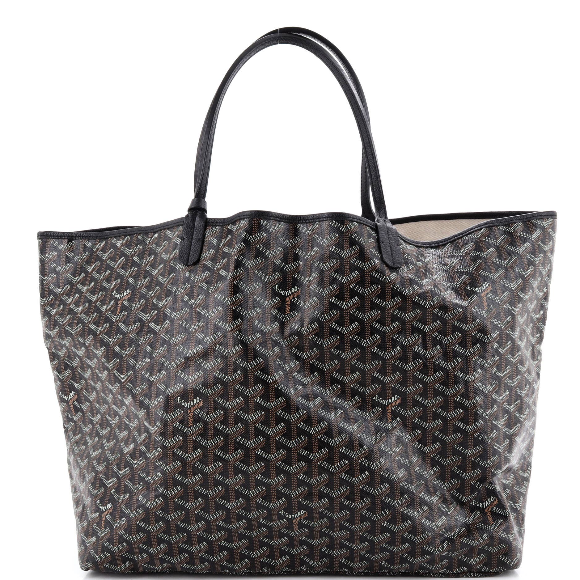 Pre-Owned Goyard Saint Louis Tote Coated Canvas GM, Alternate, color, Black
