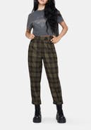 Disturbia Cecily Buckle Check Balloon Trousers