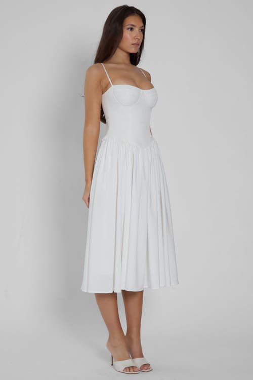 Leau Ballerina Bustier Midi Dress In White