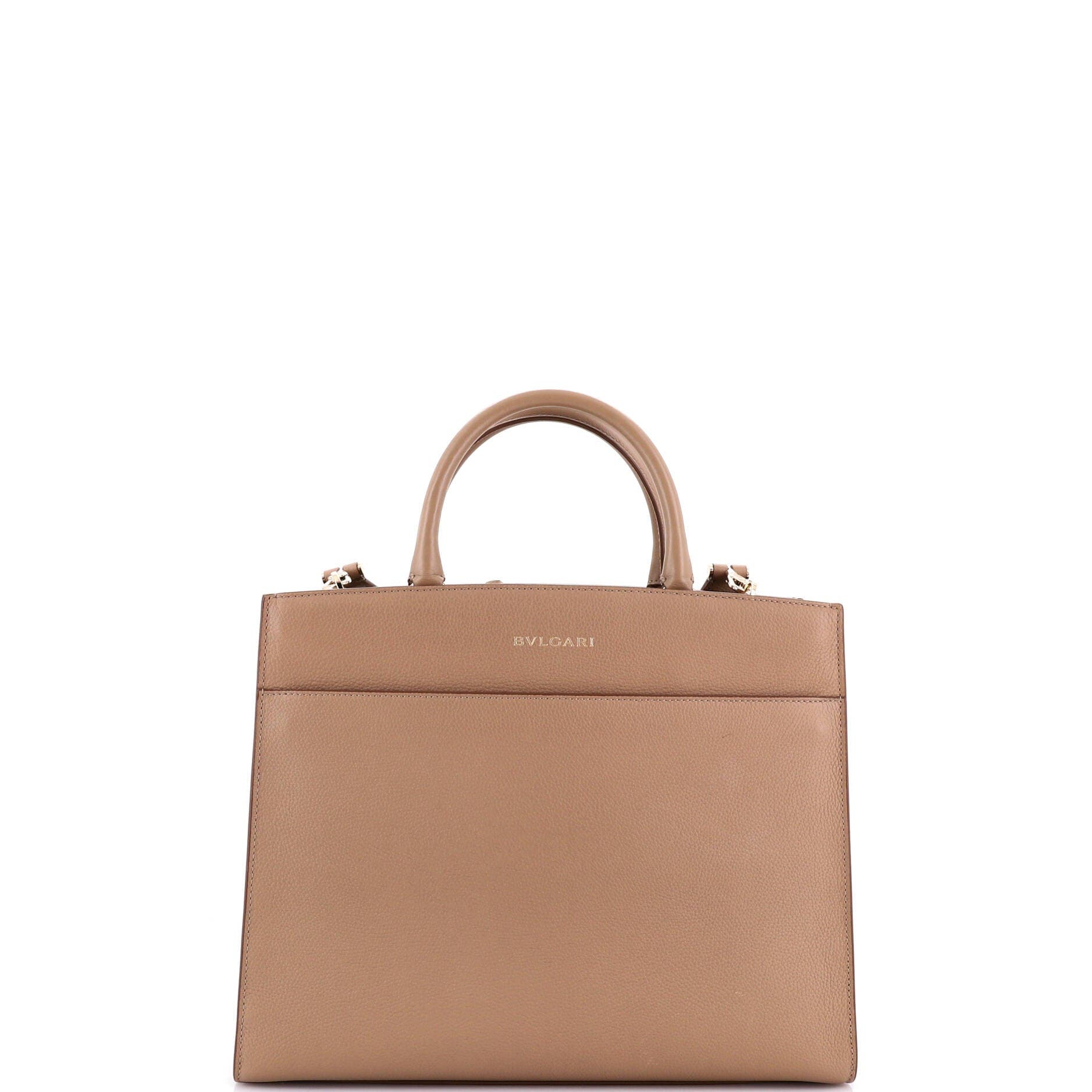 Embellished Logo Tote Bag Leather Medium, Alternate, color, White