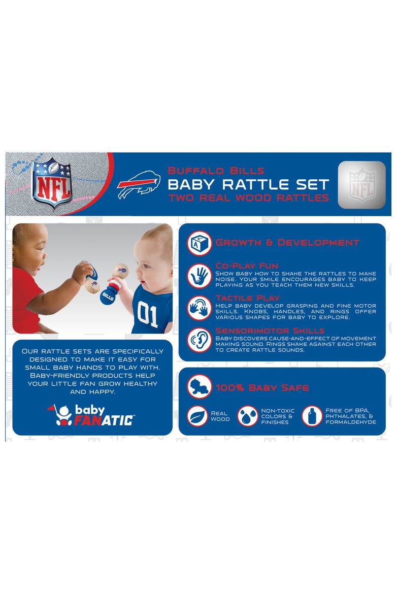Buffalo Bills Baby Rattles 2-Pack, Alternate, color, Multicolor