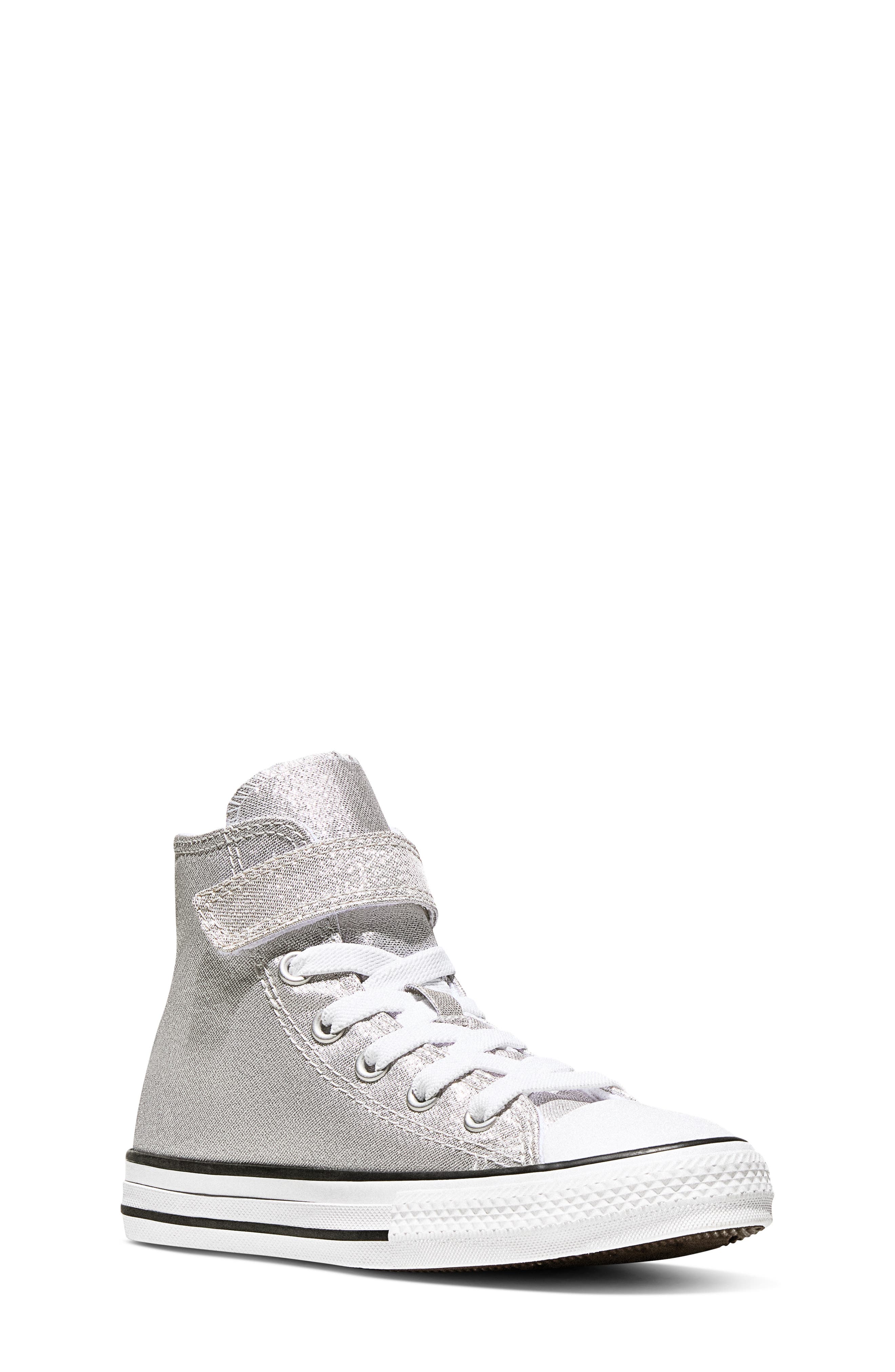 Converse Kids' Chuck Taylor All Star Easy On Canvas High Top Sneaker, Main, color, Light Grey/ White/ Black