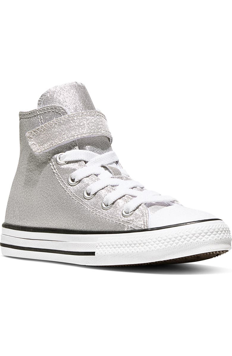 Converse Kids' Chuck Taylor All Star Easy On Canvas High Top Sneaker, Main, color, Light Grey/ White/ Black