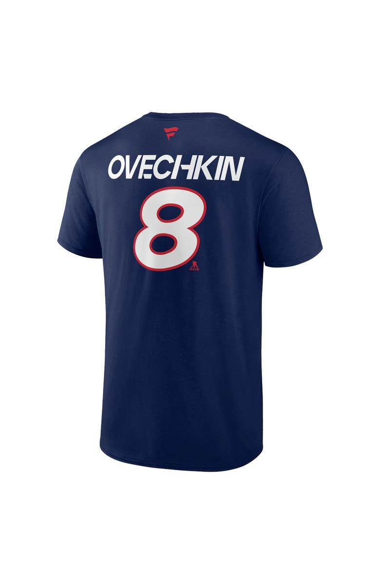 FANATICS Men's Fanatics Branded Alexander Ovechkin Navy Washington Capitals Authentic Pro Prime Name & Number T-Shirt, Alternate, color, 