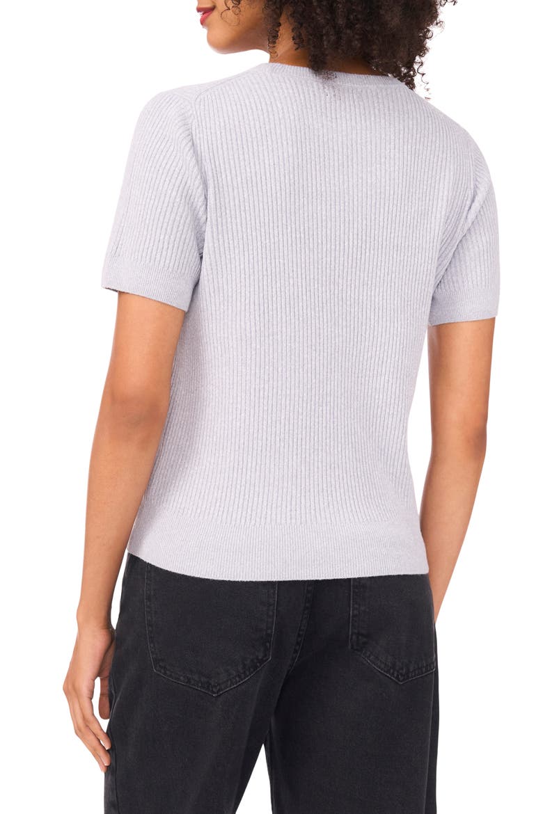 Short Sleeve Rib Sweater Top, Alternate, color, GREY SKIES