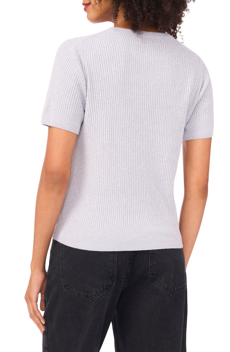 Halogen<sup>®</sup> Short Sleeve Rib Sweater Top, Alternate, color, Grey Skies