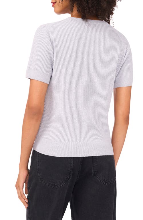 Halogen ® Short Sleeve Rib Sweater Top In White