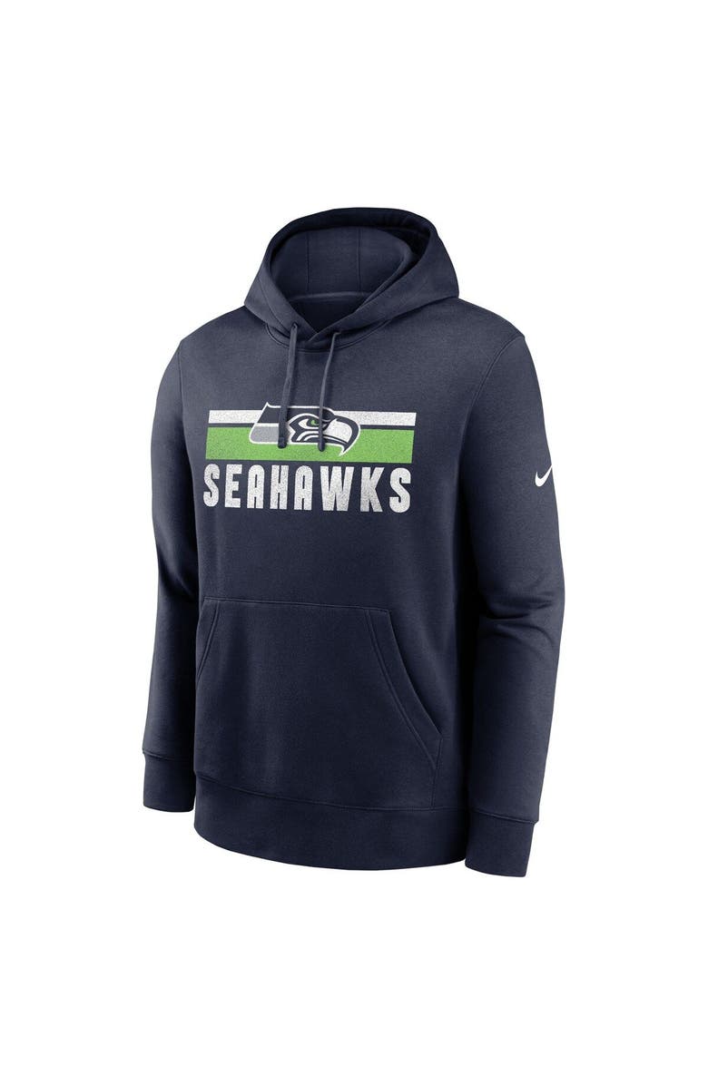 Nike Men's Nike College Navy Seattle Seahawks Club Fleece Pullover Hoodie, Alternate, color, 