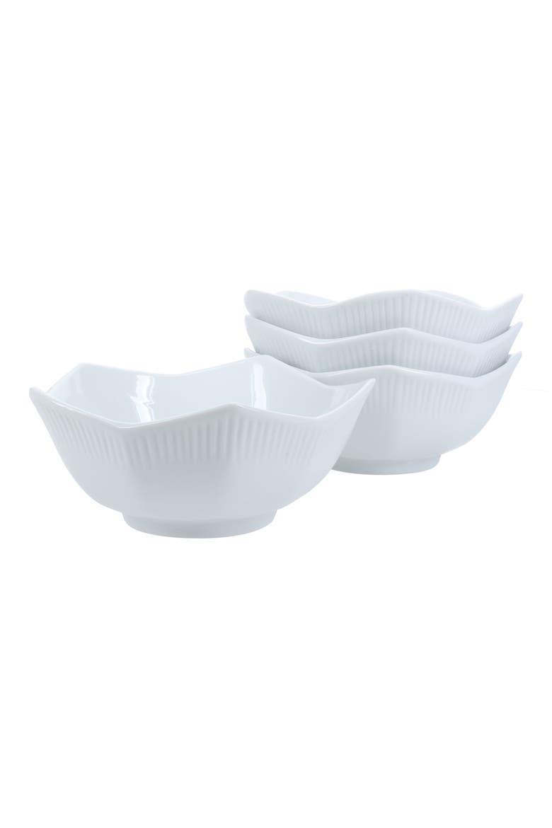 Set of 4 Lotus Bowls, Main, color, WHITE