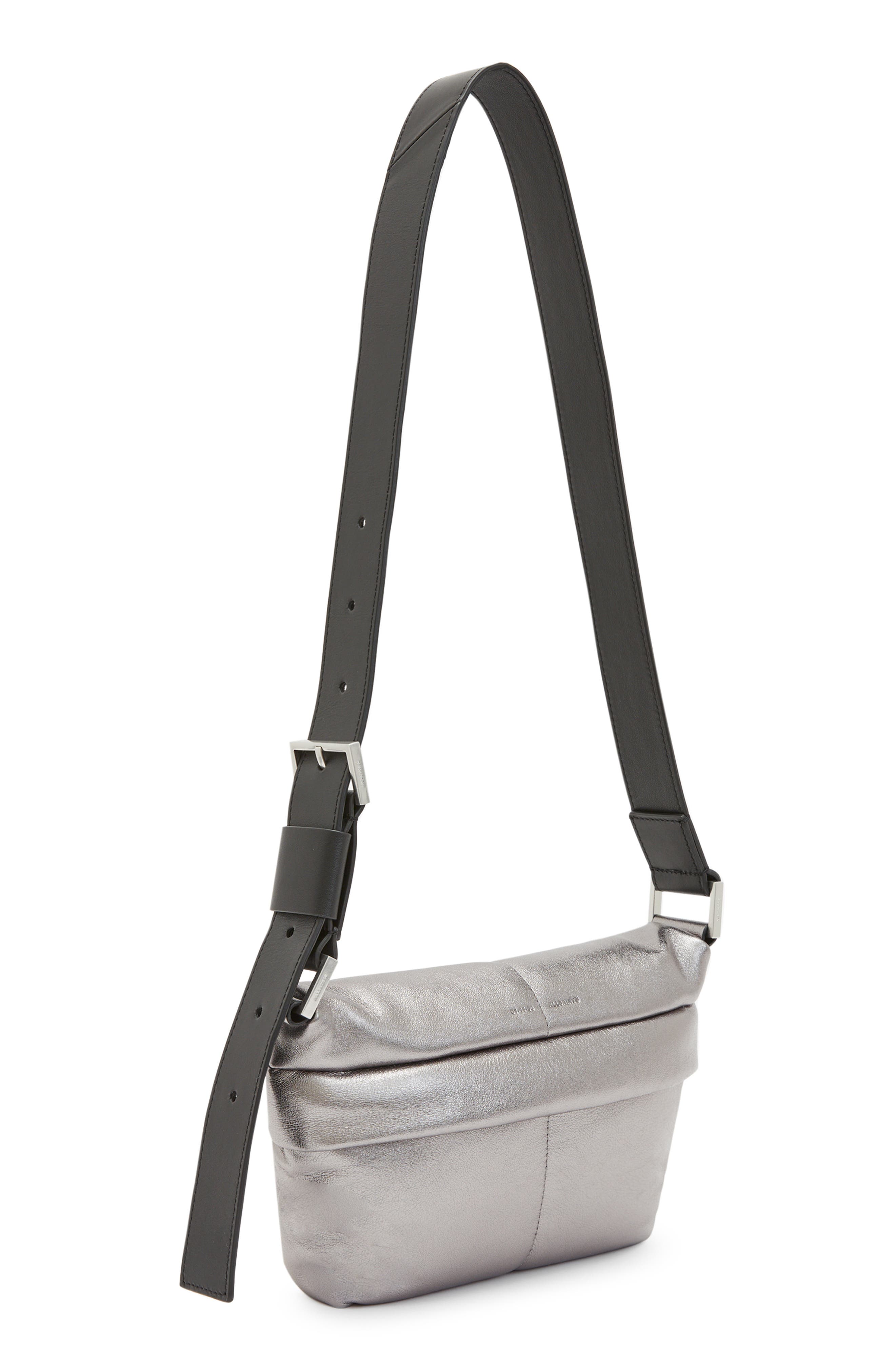 AllSaints Colette Quilted Leather Crossbody Bag, Alternate, color, 