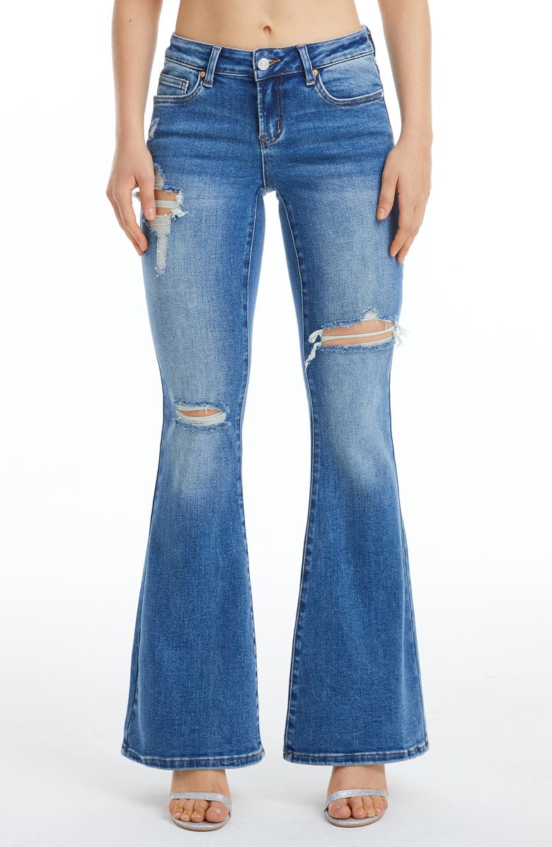 Bayeas Alice Low Rise Ripped Mid Rise Flare Jeans, Main, color,