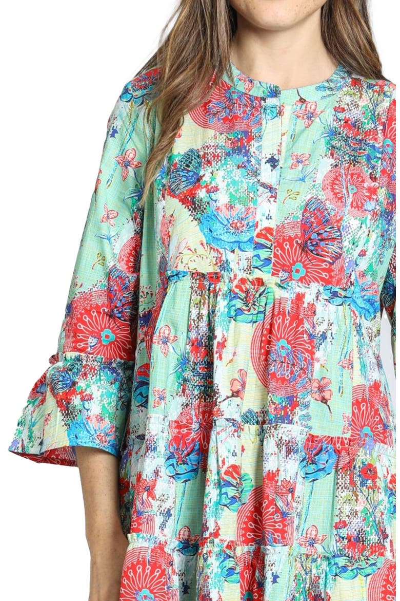 Mix Print Tunic Dress, Alternate, color, MINT GREEN MULTI