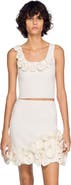 SANDRO Floral knit crop top