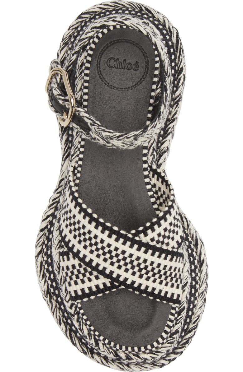 Chloé Meril Woven Platform Sandal, Alternate, color, White/ Black
