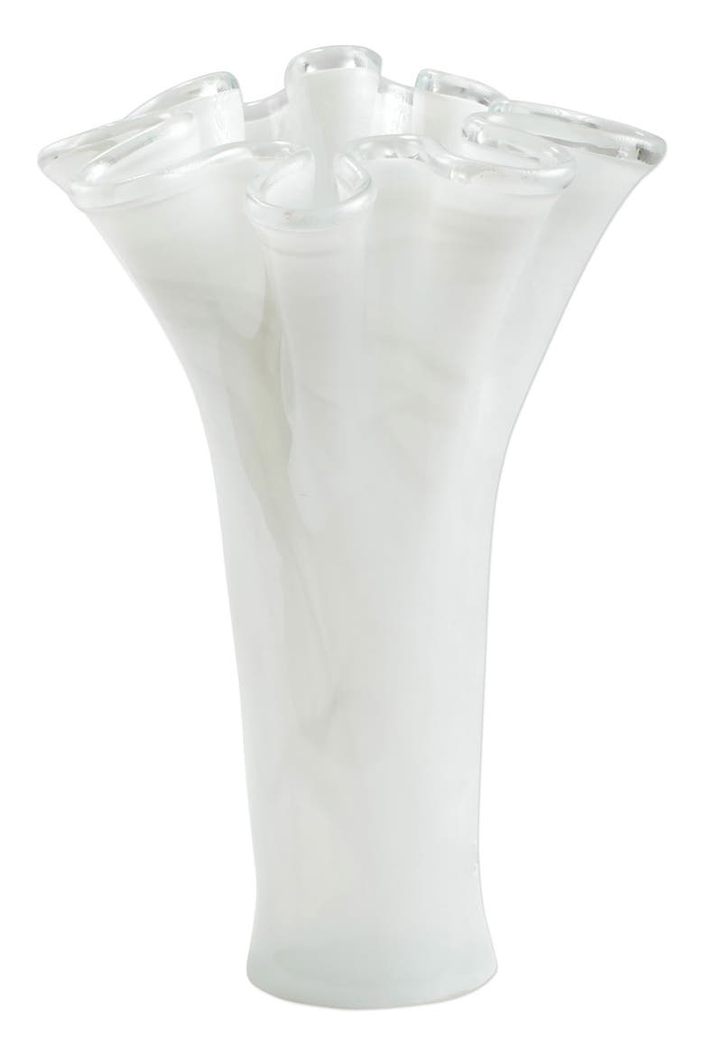 Onda Tall Glass Vase, Main, color, WHITE