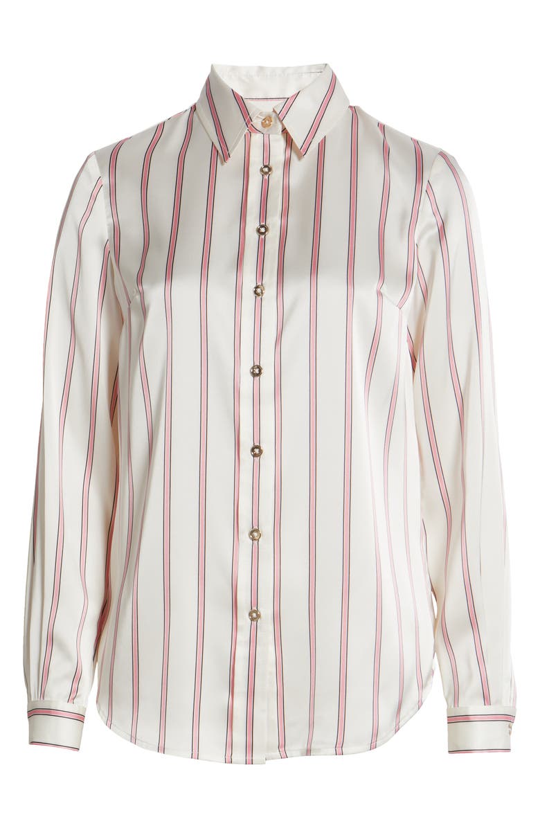 Anne Klein Stripe Button-Up Shirt, Alternate, color, 