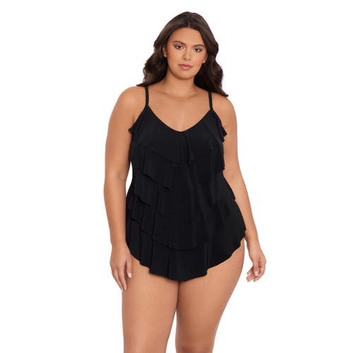 Trimshaper Rachel 5 Tier Ruffle Tankini Swimsuit Top