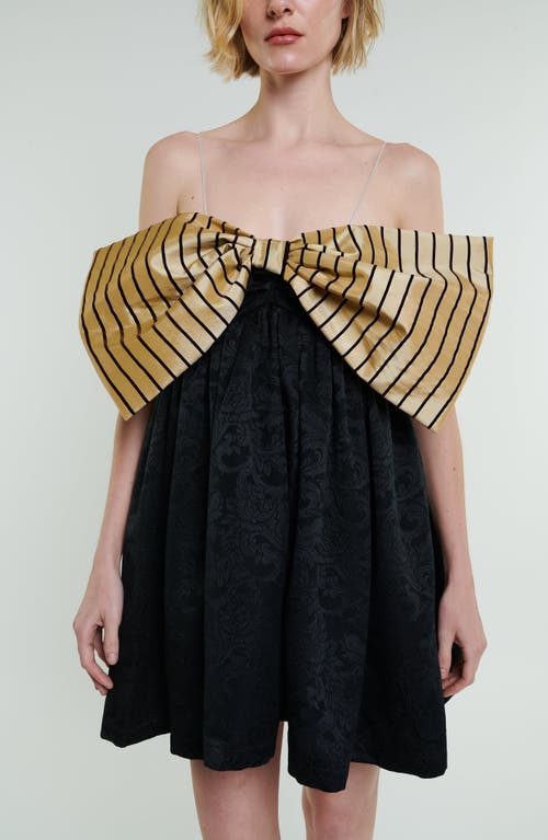 Madeline Marie Stewart Mini Bow Dress in Black /Cream  product